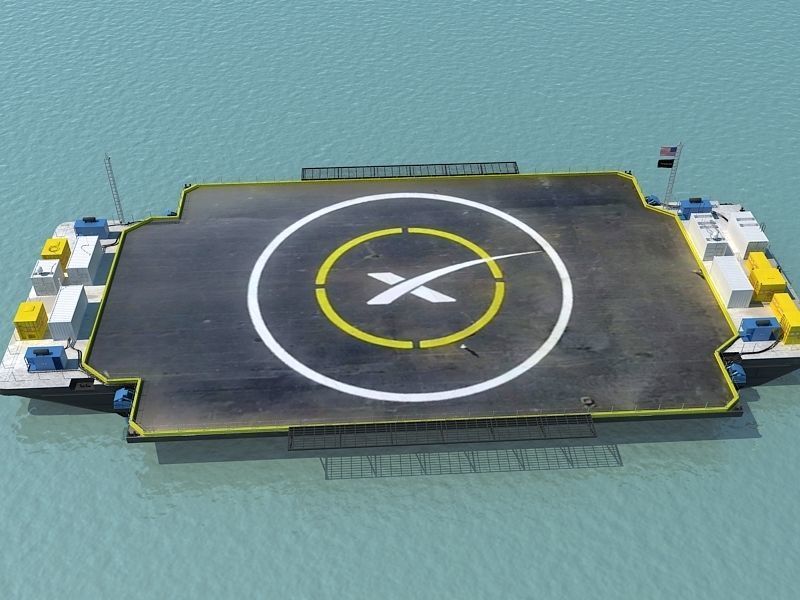 Barge floating platform 3D model_1
