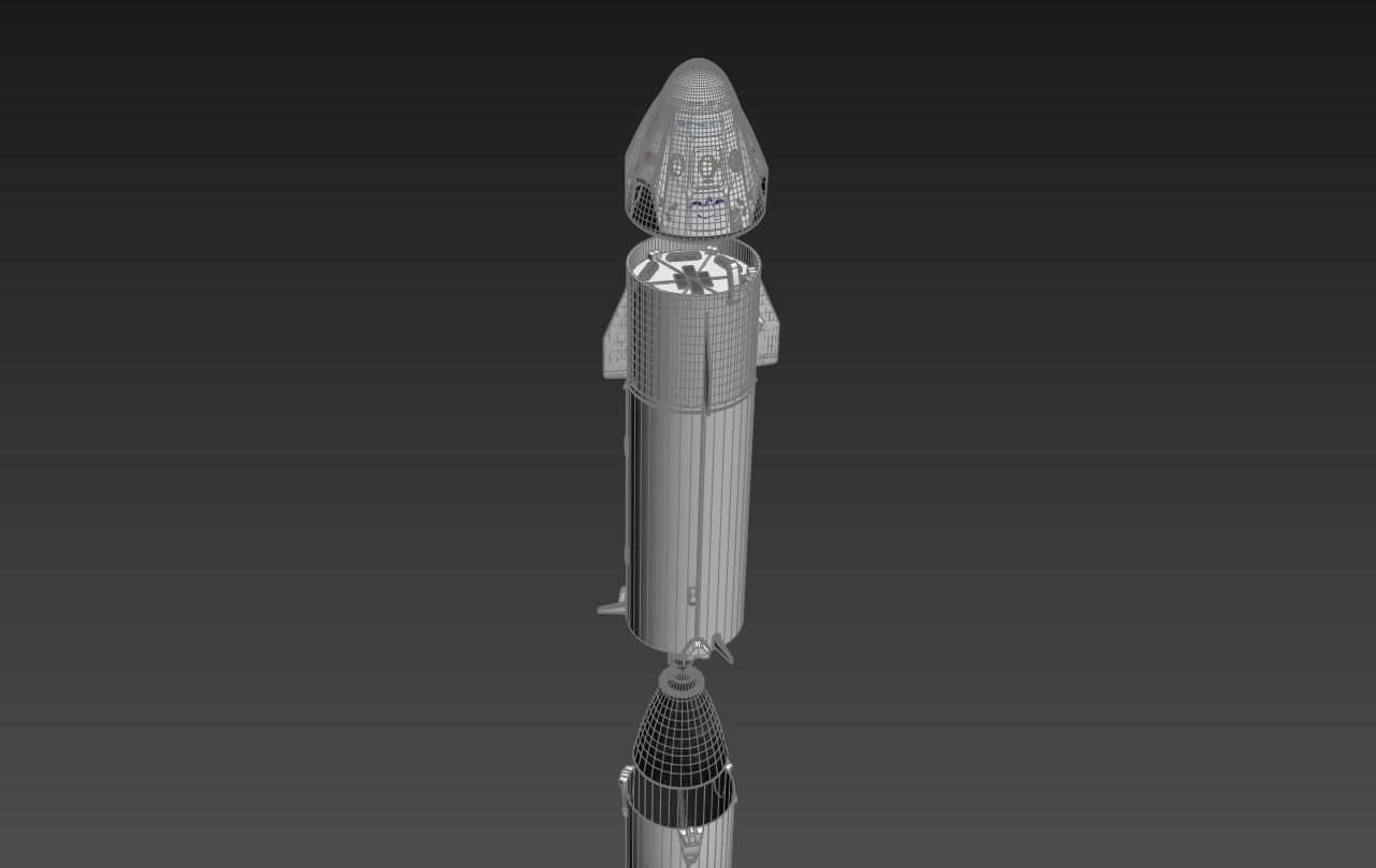 Falcon 9 nasa space shuttle 3D model_10