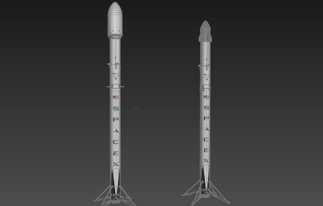 Falcon 9 nasa space shuttle 3D model_9