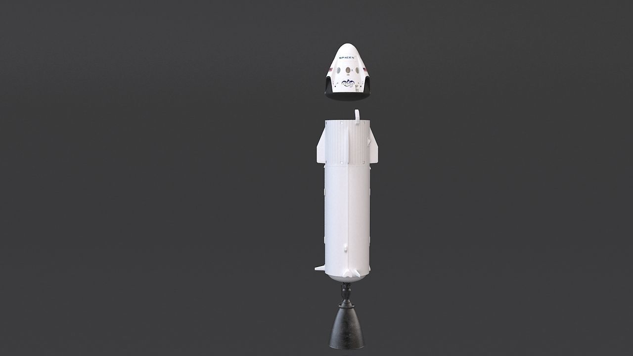 Falcon 9 nasa space shuttle 3D model_11