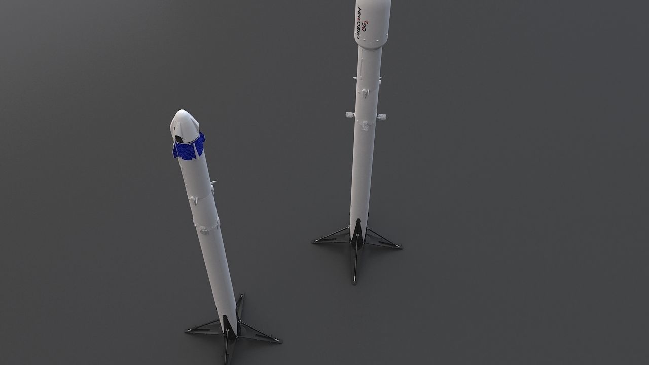 Falcon 9 nasa space shuttle 3D model_7