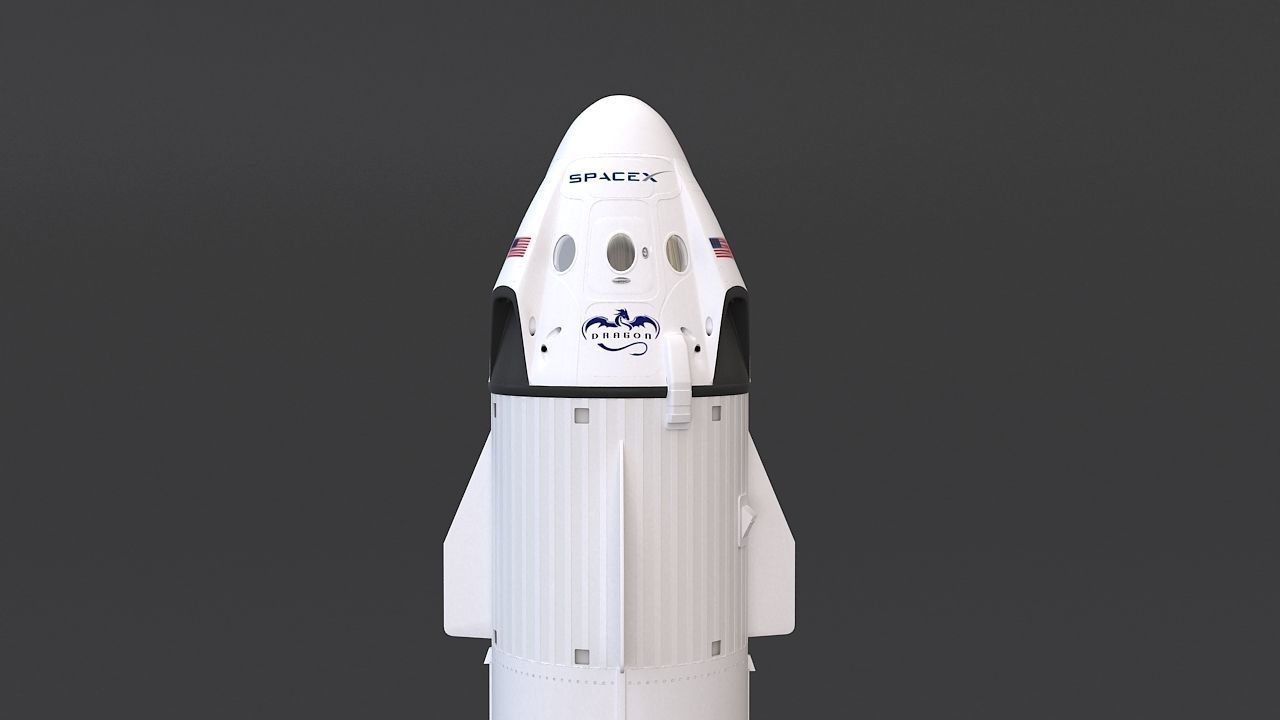 Falcon 9 nasa space shuttle 3D model_3
