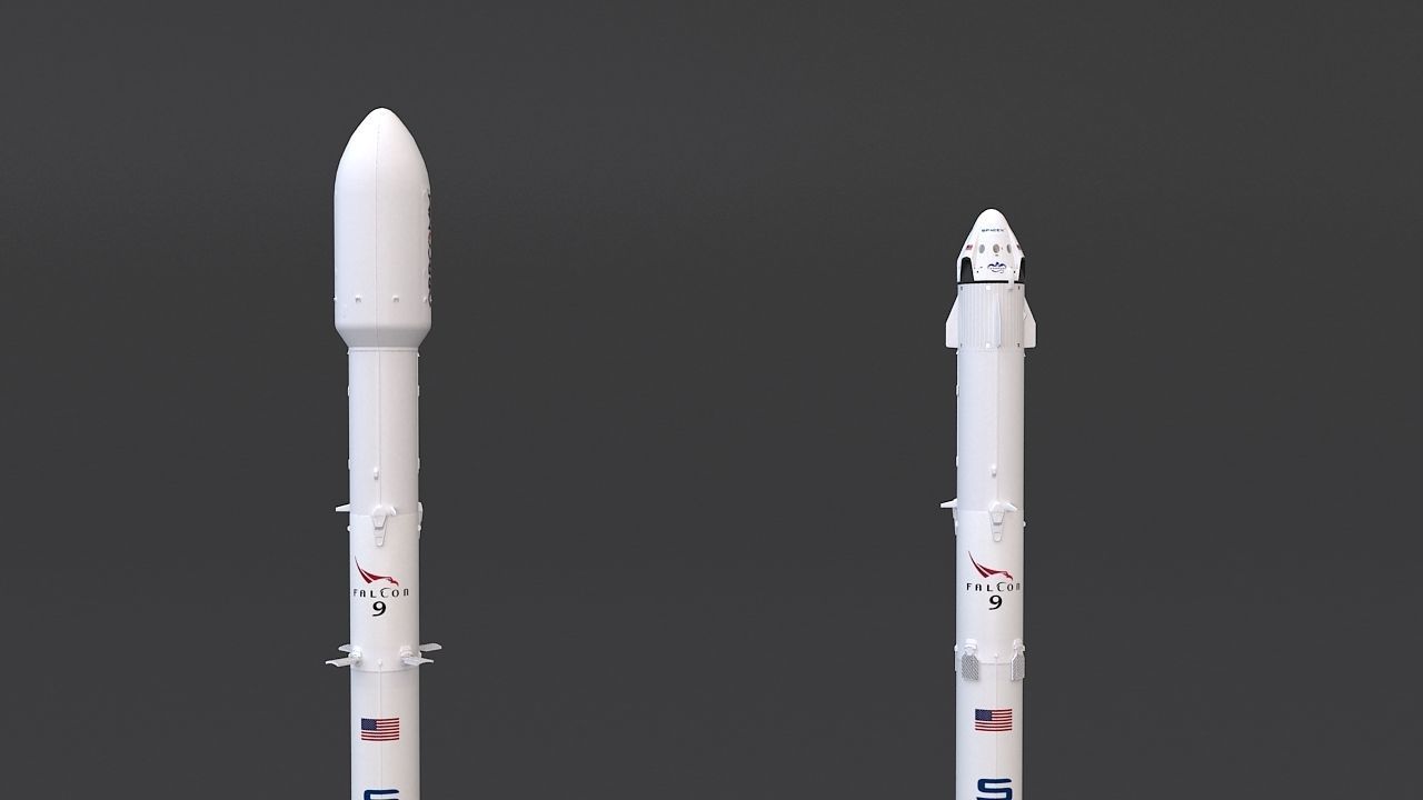 Falcon 9 nasa space shuttle 3D model_2