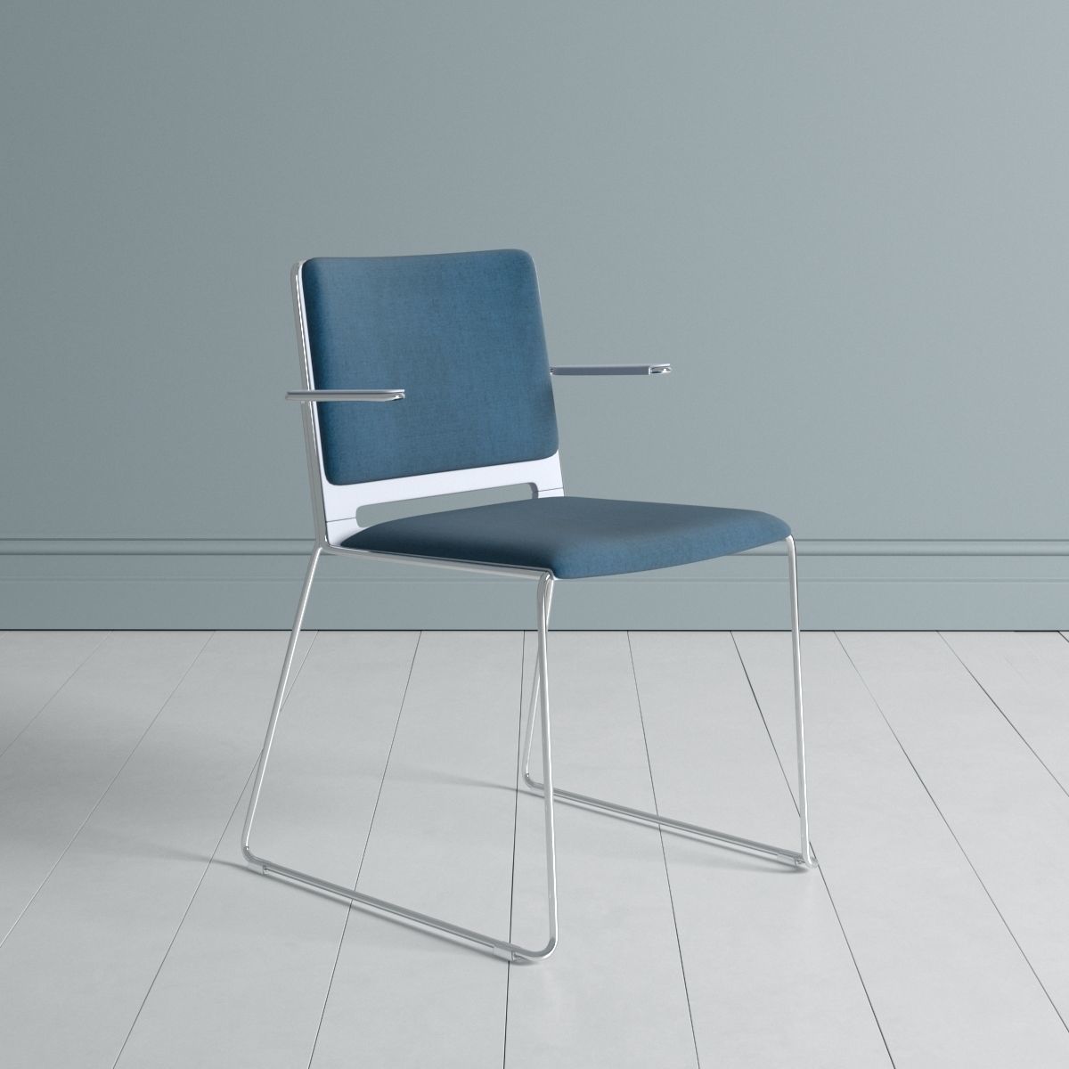 LaFilo Armchair Bench Side Chair Sled Base Swivel Writing 3D model_1