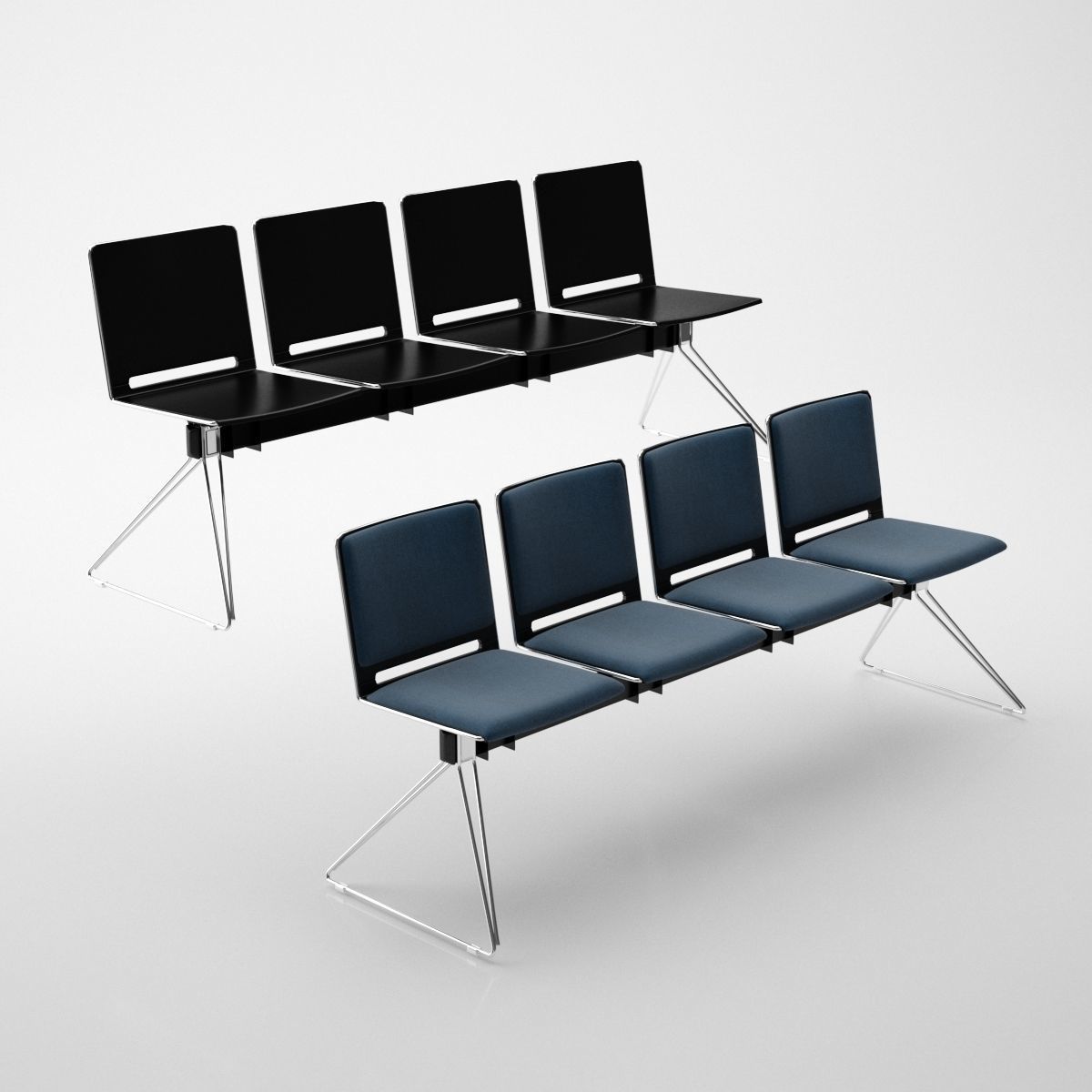 LaFilo Armchair Bench Side Chair Sled Base Swivel Writing 3D model_16