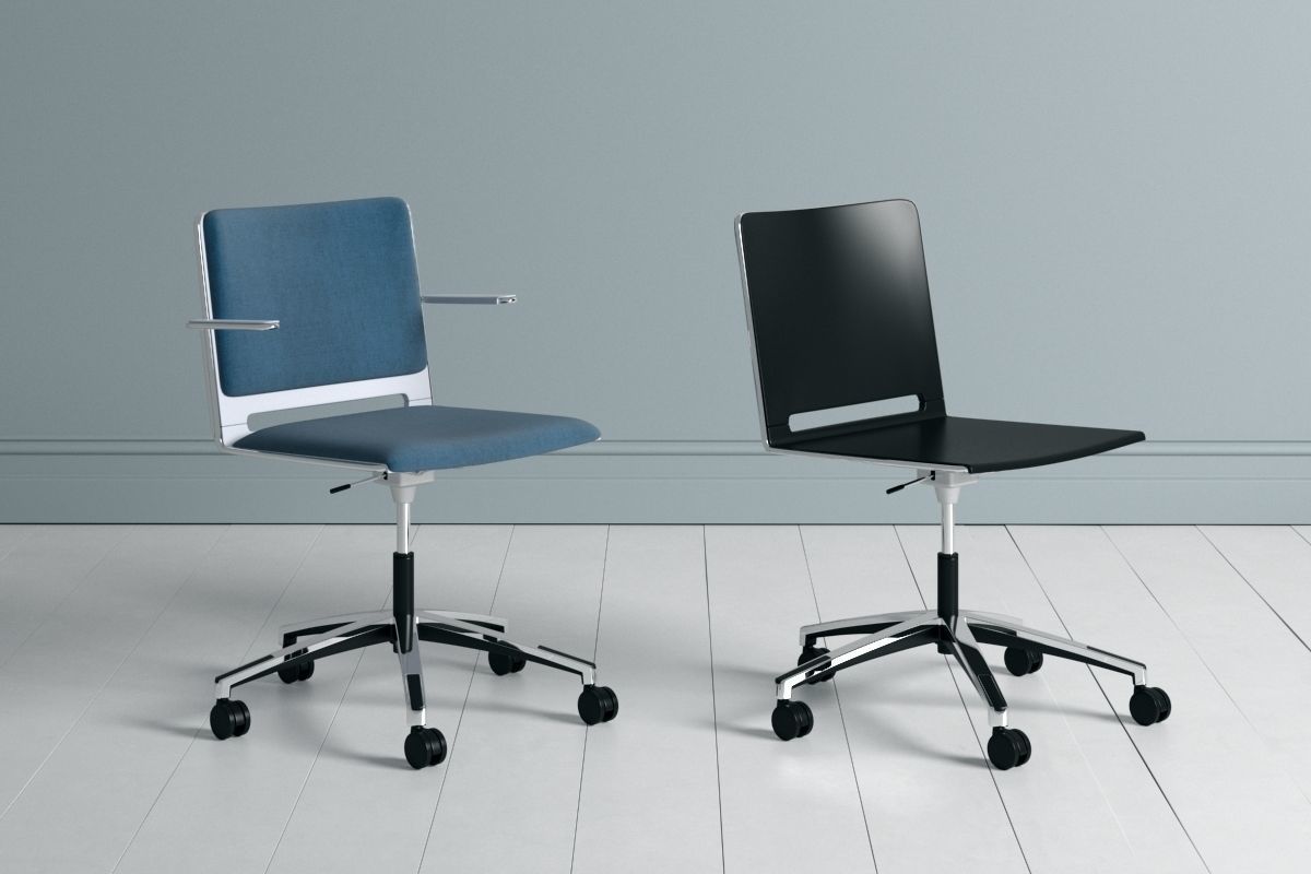 LaFilo Armchair Bench Side Chair Sled Base Swivel Writing 3D model_4