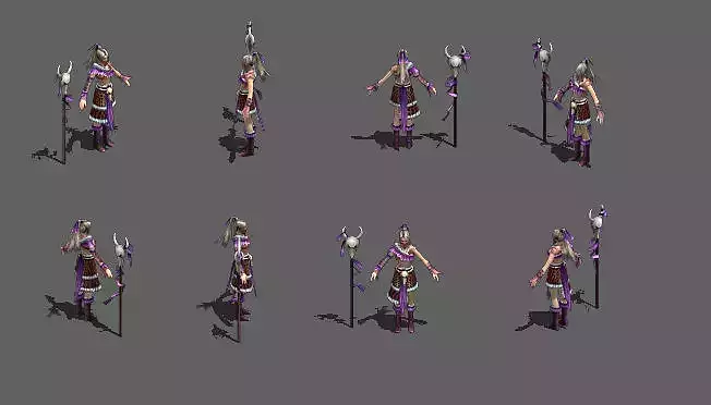 Female Wizard   Master   Warlock Low-poly 3D model