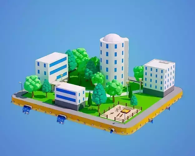 Low Poly City Block