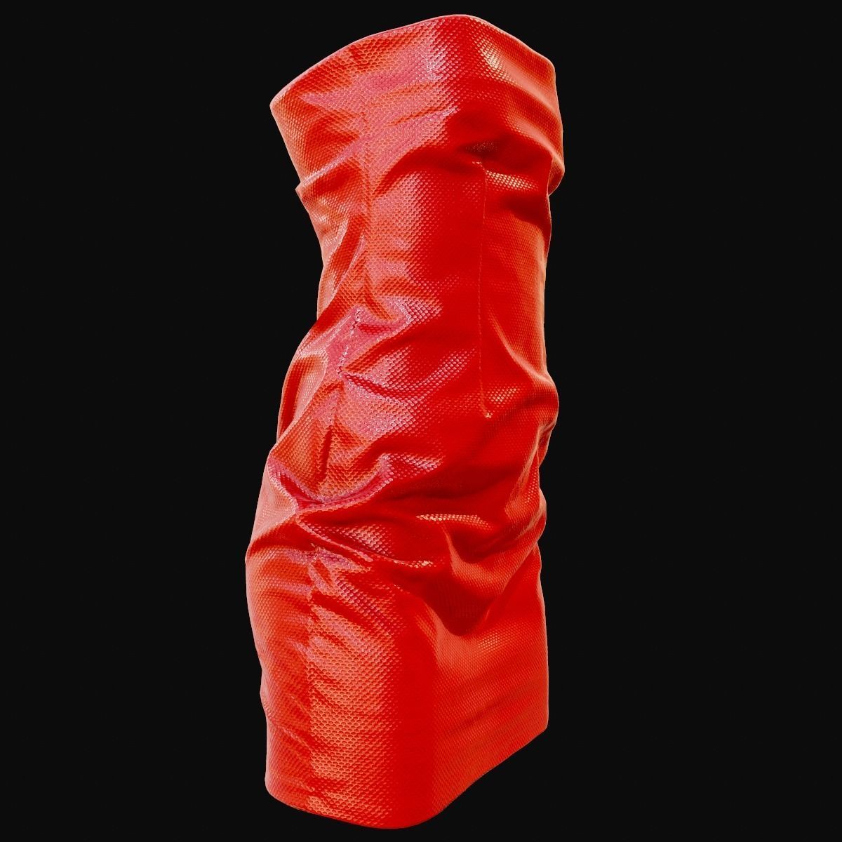 Red Shiny Dress Low-poly 3D model_9