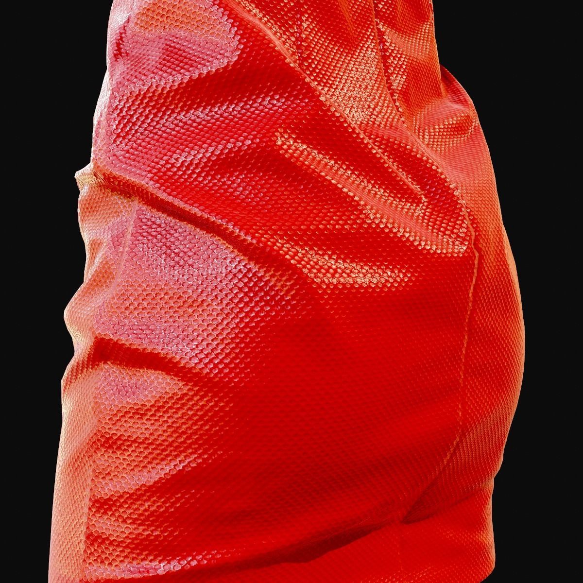 Red Shiny Dress Low-poly 3D model_5