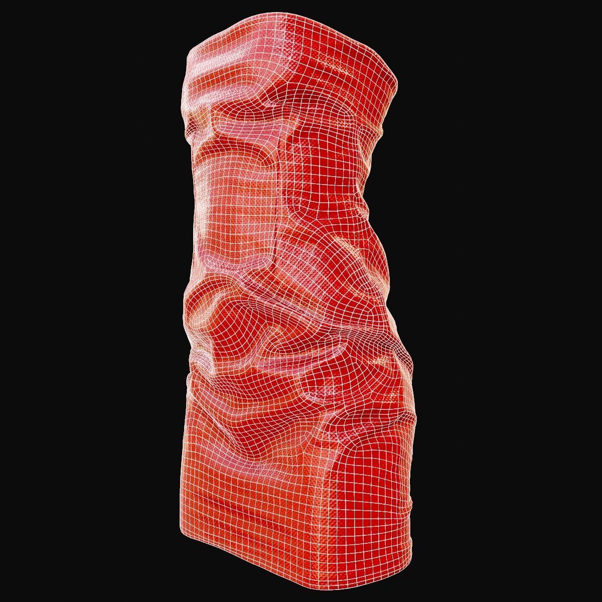Red Shiny Dress Low-poly 3D model_8