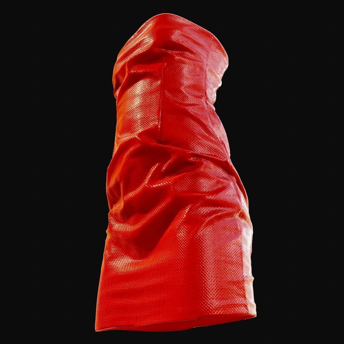 Red Shiny Dress Low-poly 3D model_10