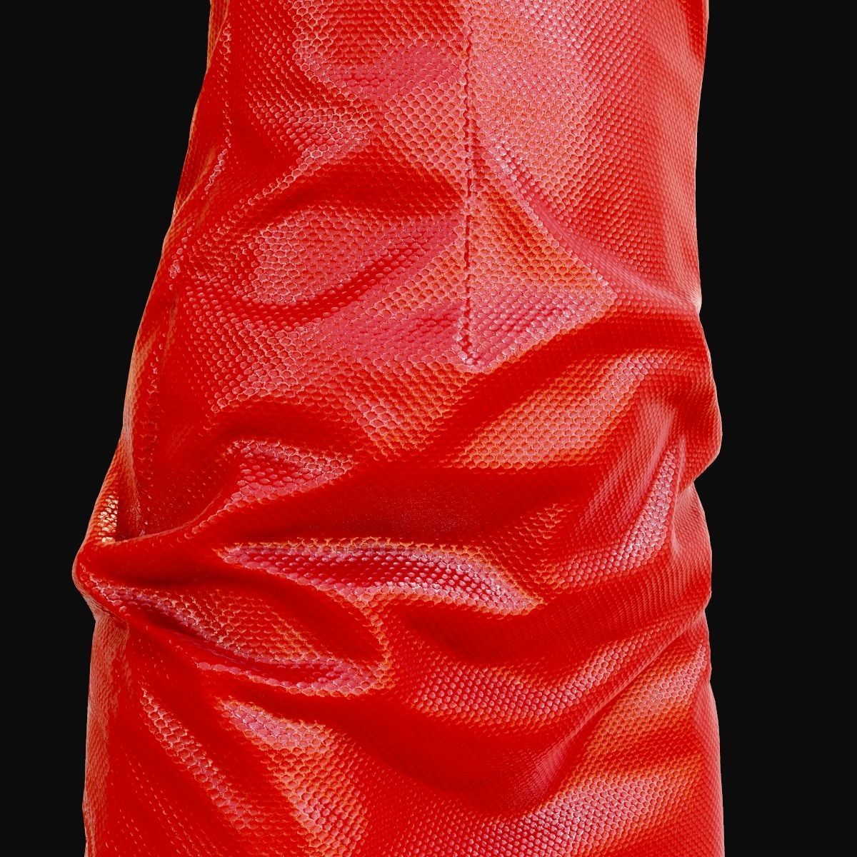 Red Shiny Dress Low-poly 3D model_6