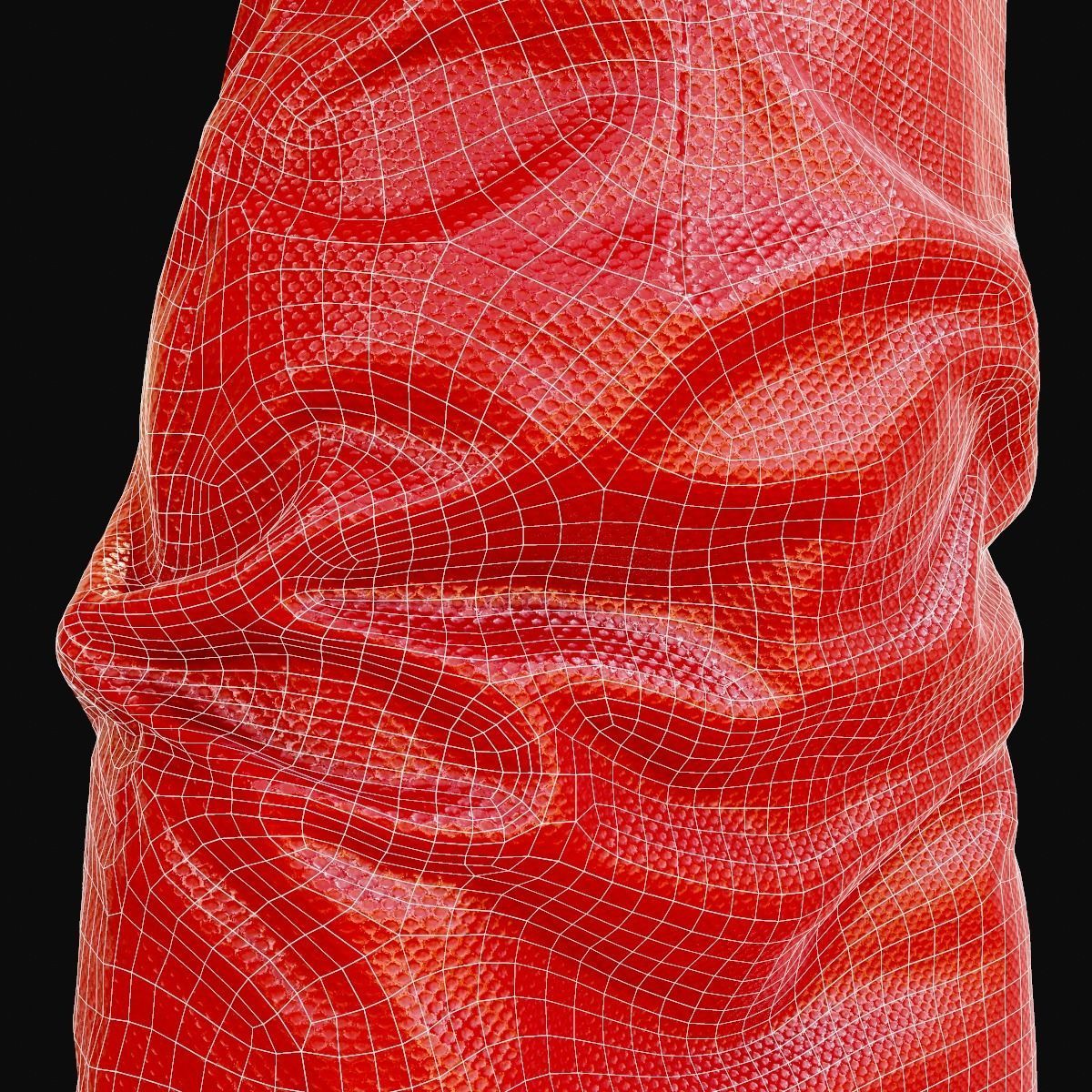 Red Shiny Dress Low-poly 3D model_11