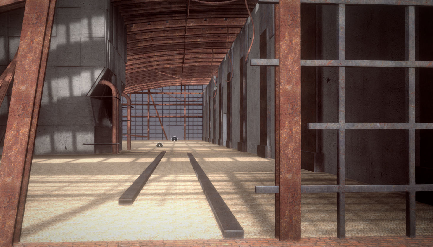 Convention Center Destroyed Low-poly 3D model_4