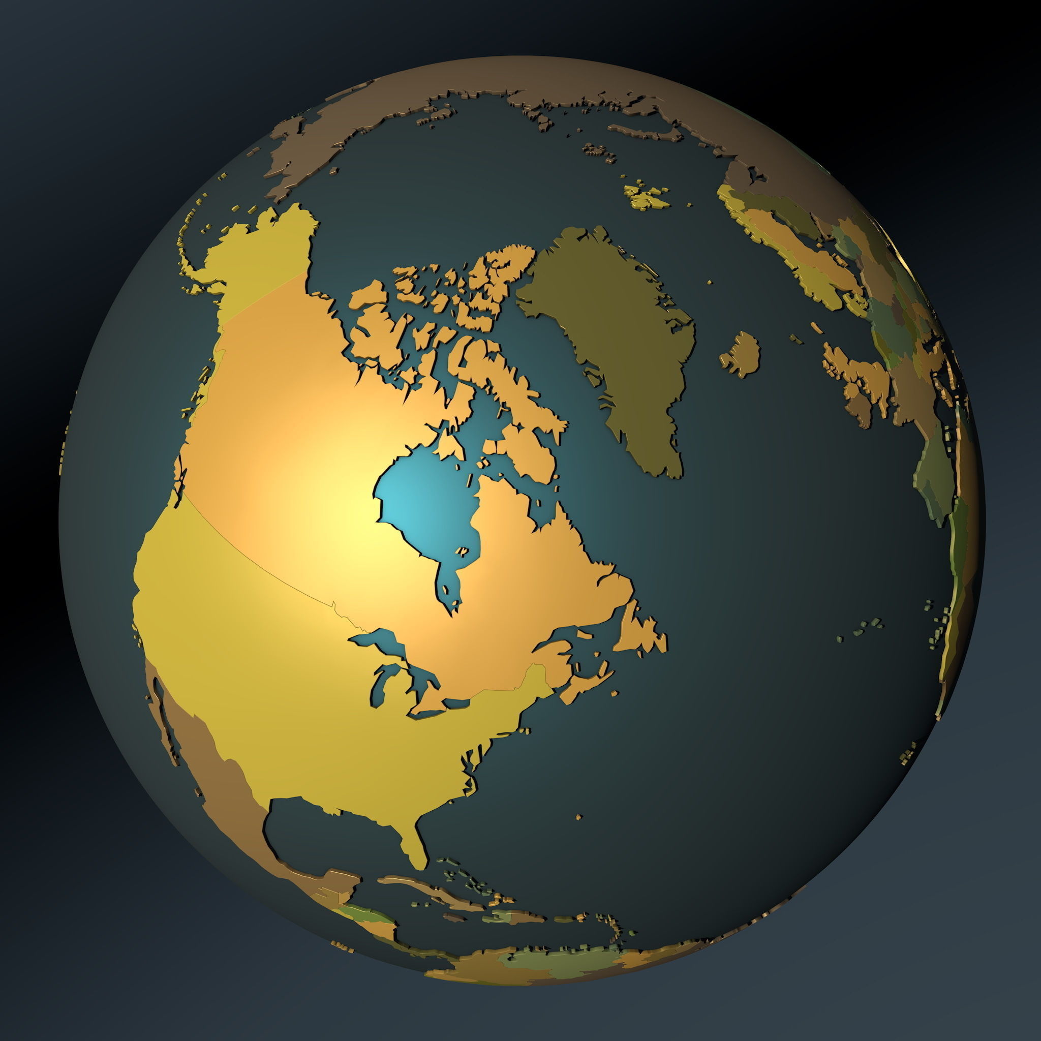 Political map earth globe with countries 3D model_3