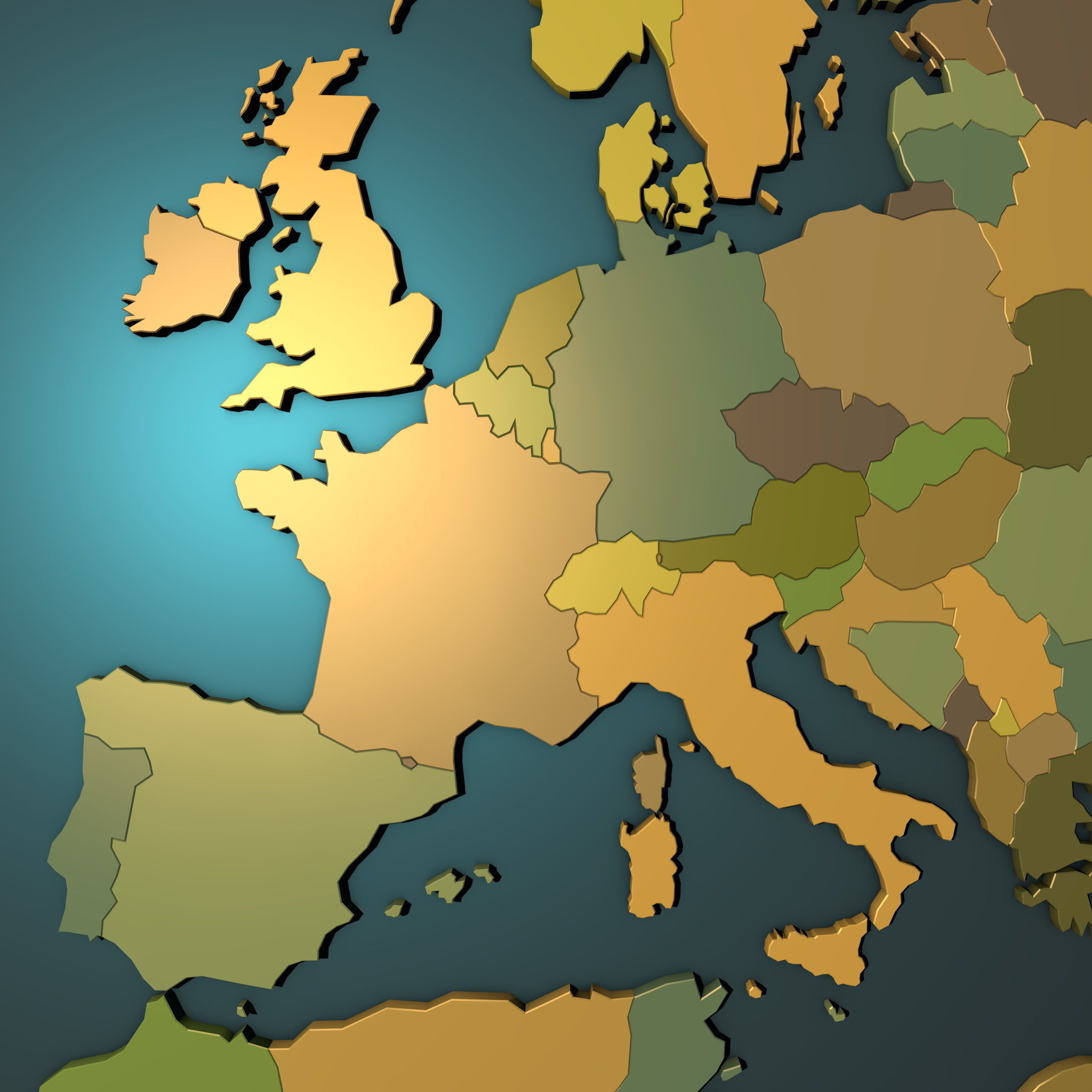 Political map earth globe with countries 3D model_2