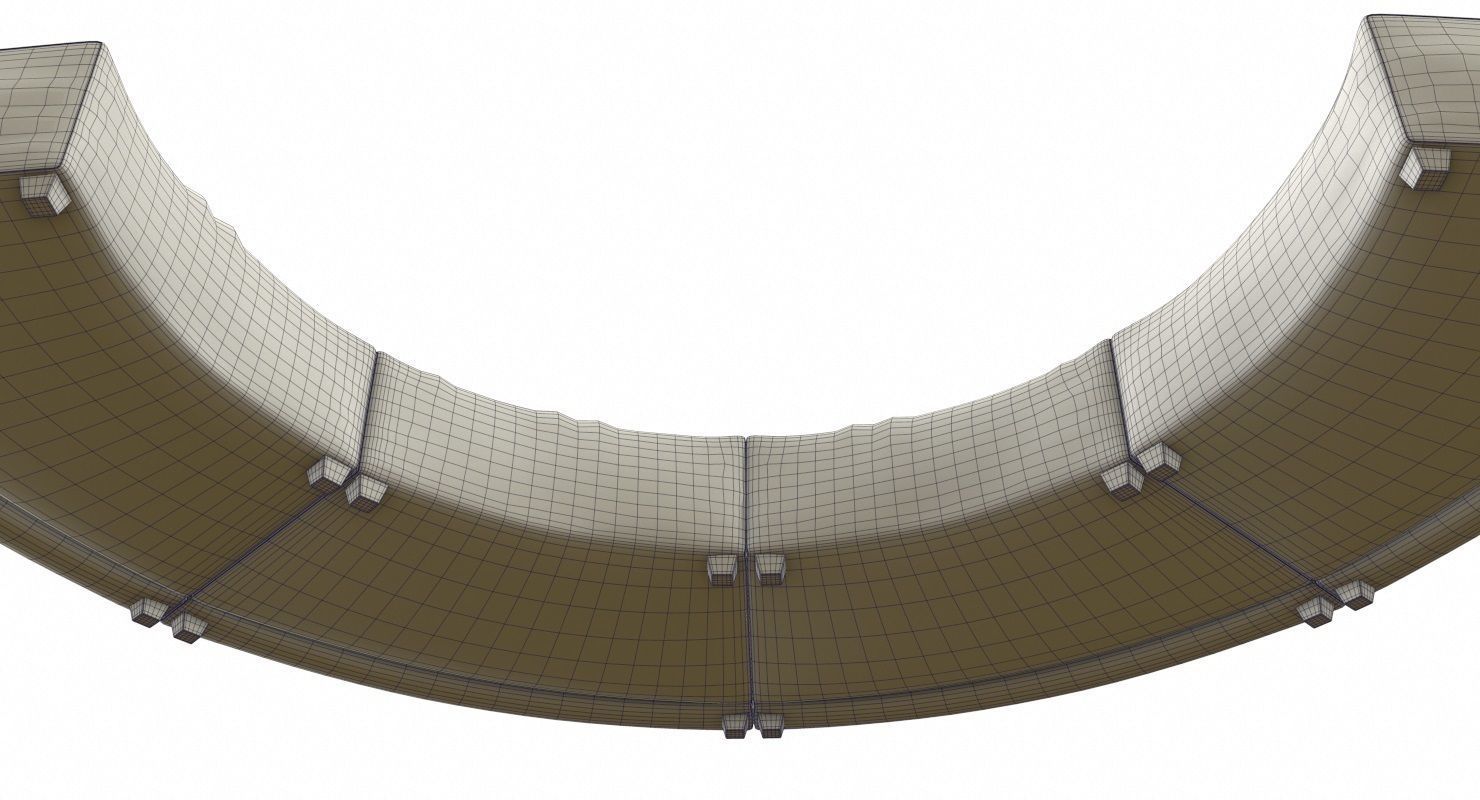 Circular Fabric Sofa Low-poly 3D model_6