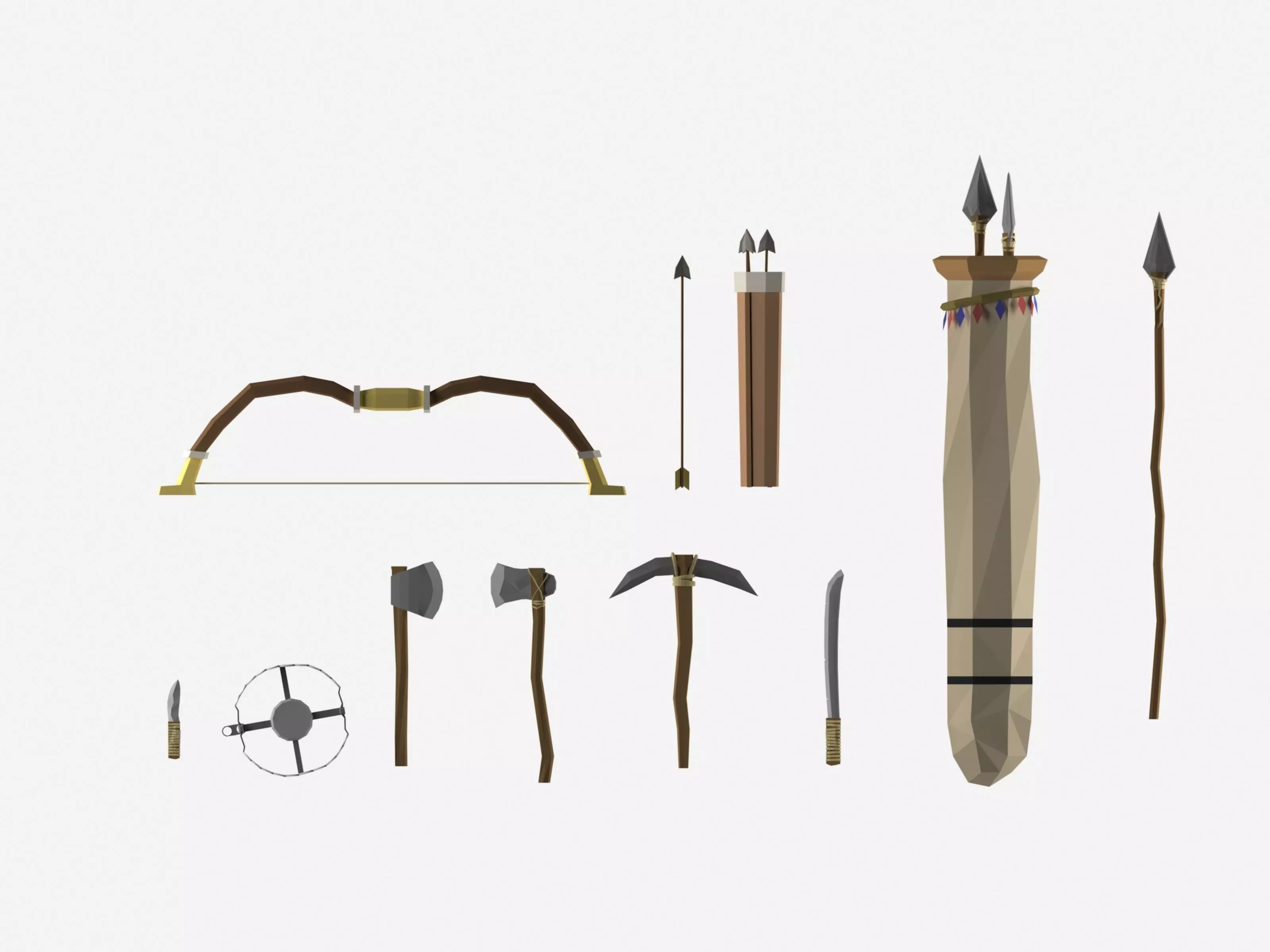 Low Poly Survival Weapon Pack Low-poly 3D model_0