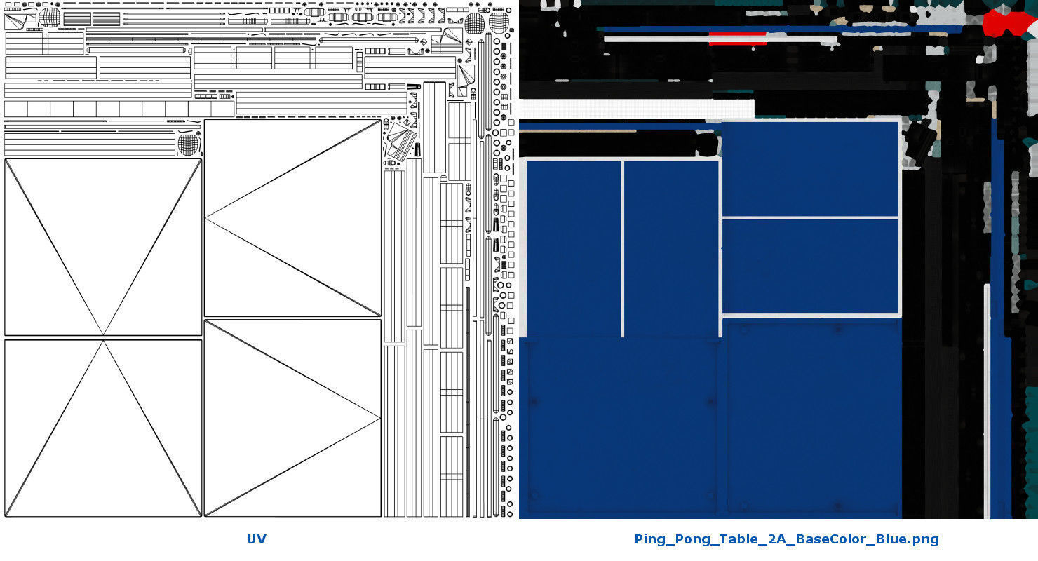 Ping Pong Table 2A Low-poly 3D model_12
