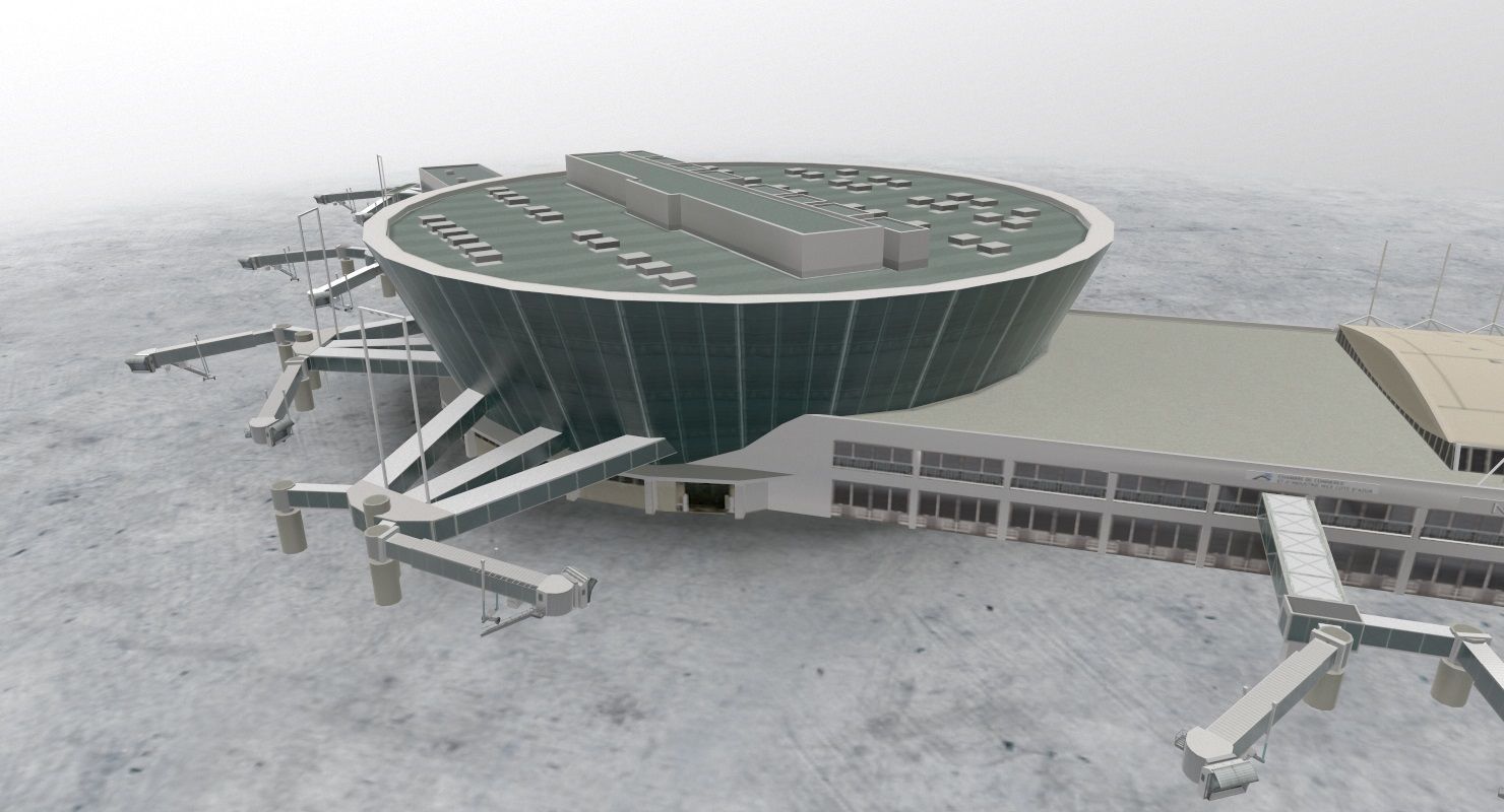 LFMN Terminal 2 Low-poly 3D model_2