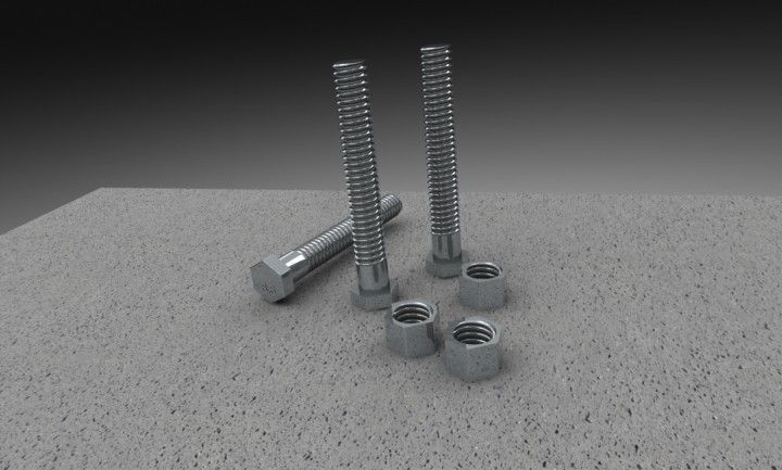 Nuts and Bolts 3D print model_2