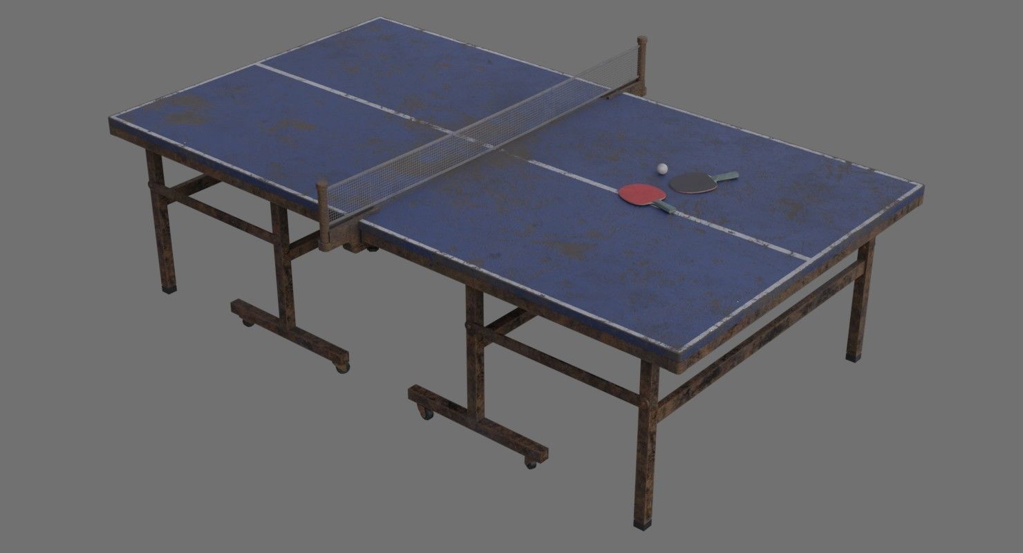 Ping Pong Table 2C Low-poly 3D model_5
