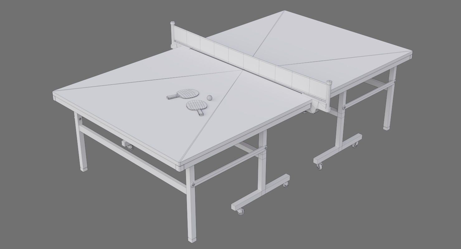 Ping Pong Table 2C Low-poly 3D model_10