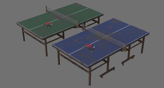 Ping Pong Table 2C Low-poly 3D model