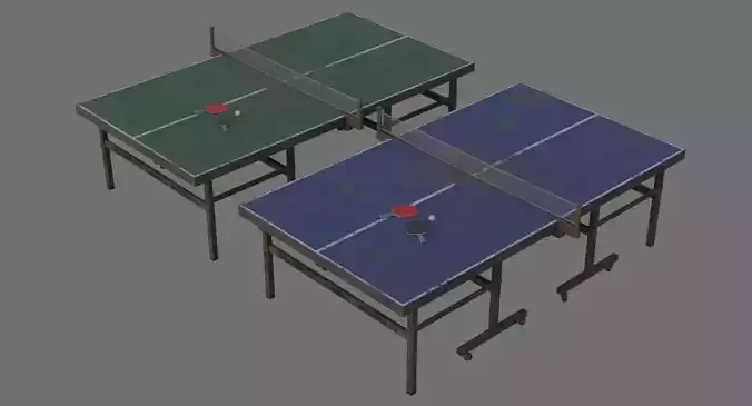 Ping Pong Table 2C Low-poly 3D model