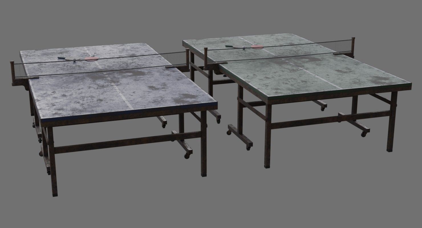 Ping Pong Table 2C Low-poly 3D model_2