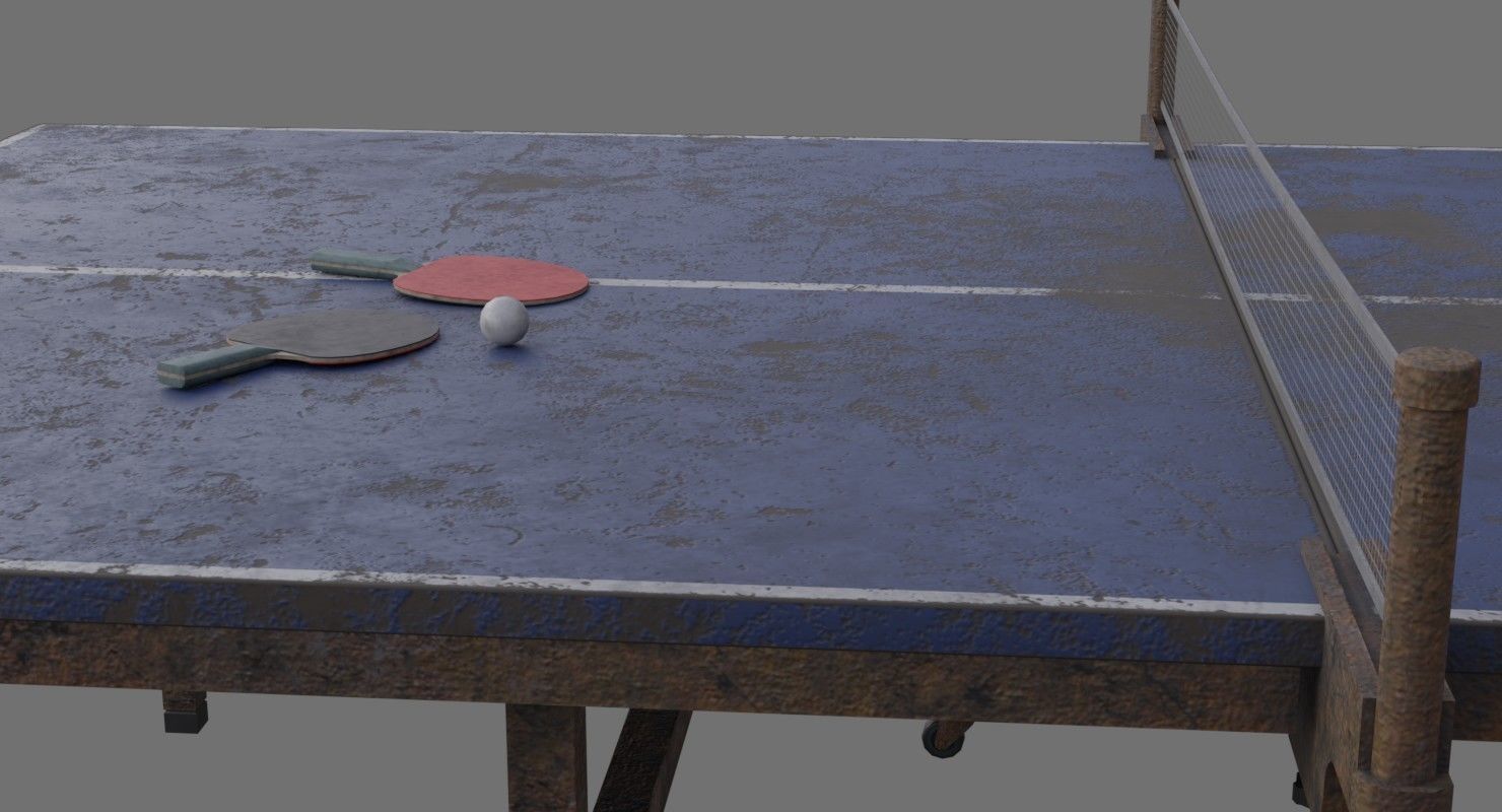 Ping Pong Table 2C Low-poly 3D model_9
