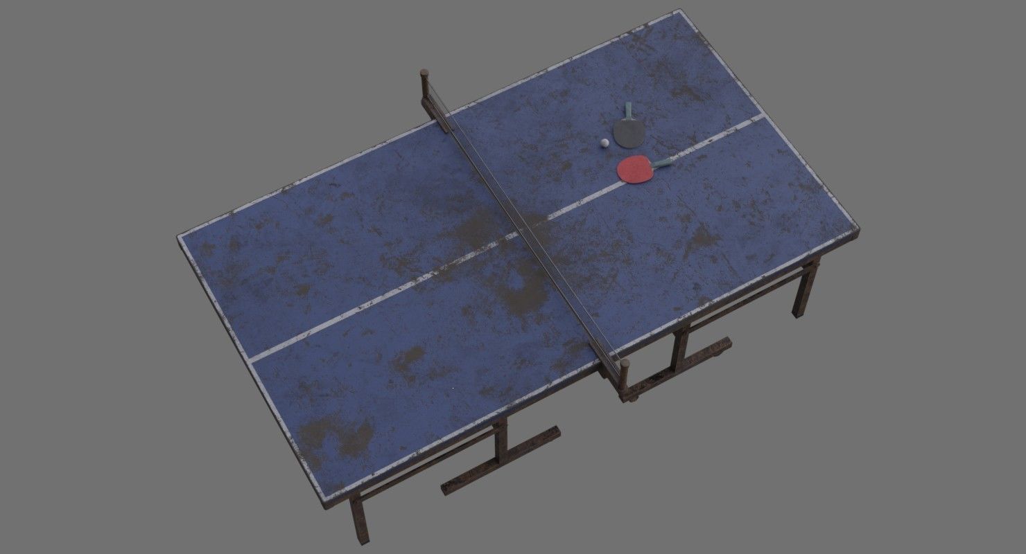 Ping Pong Table 2C Low-poly 3D model_6