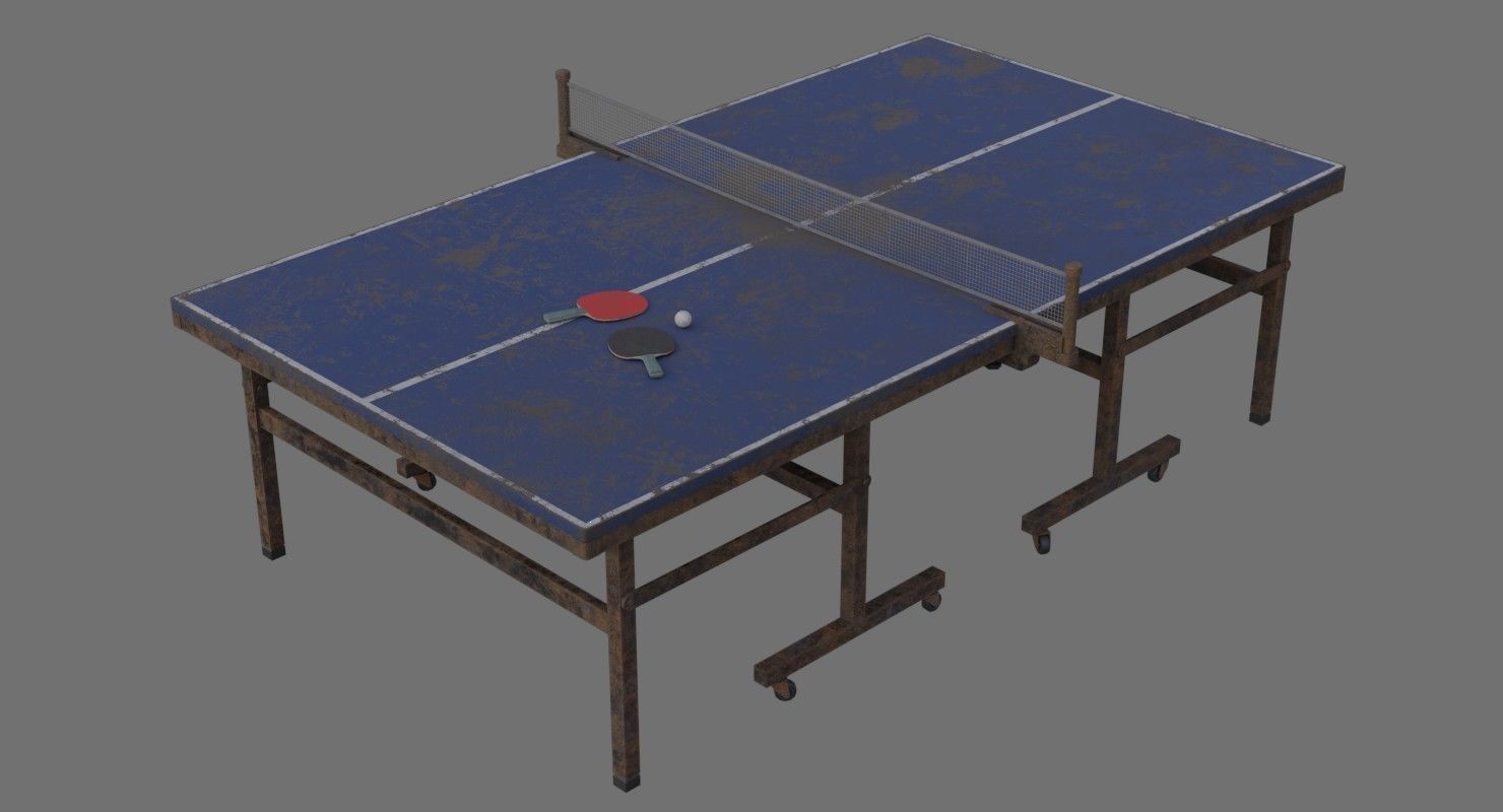 Ping Pong Table 2C Low-poly 3D model_4