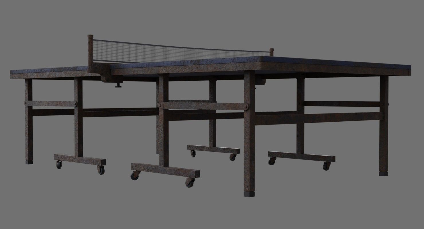 Ping Pong Table 2C Low-poly 3D model_7