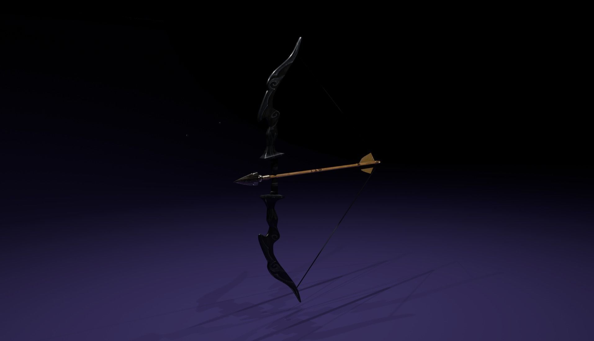 Hunting Bow Low-poly 3D model_1
