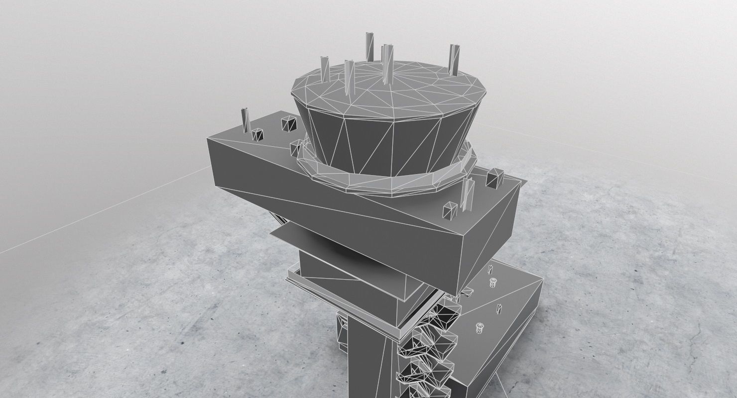 EDDB Control Tower Low-poly 3D model_12