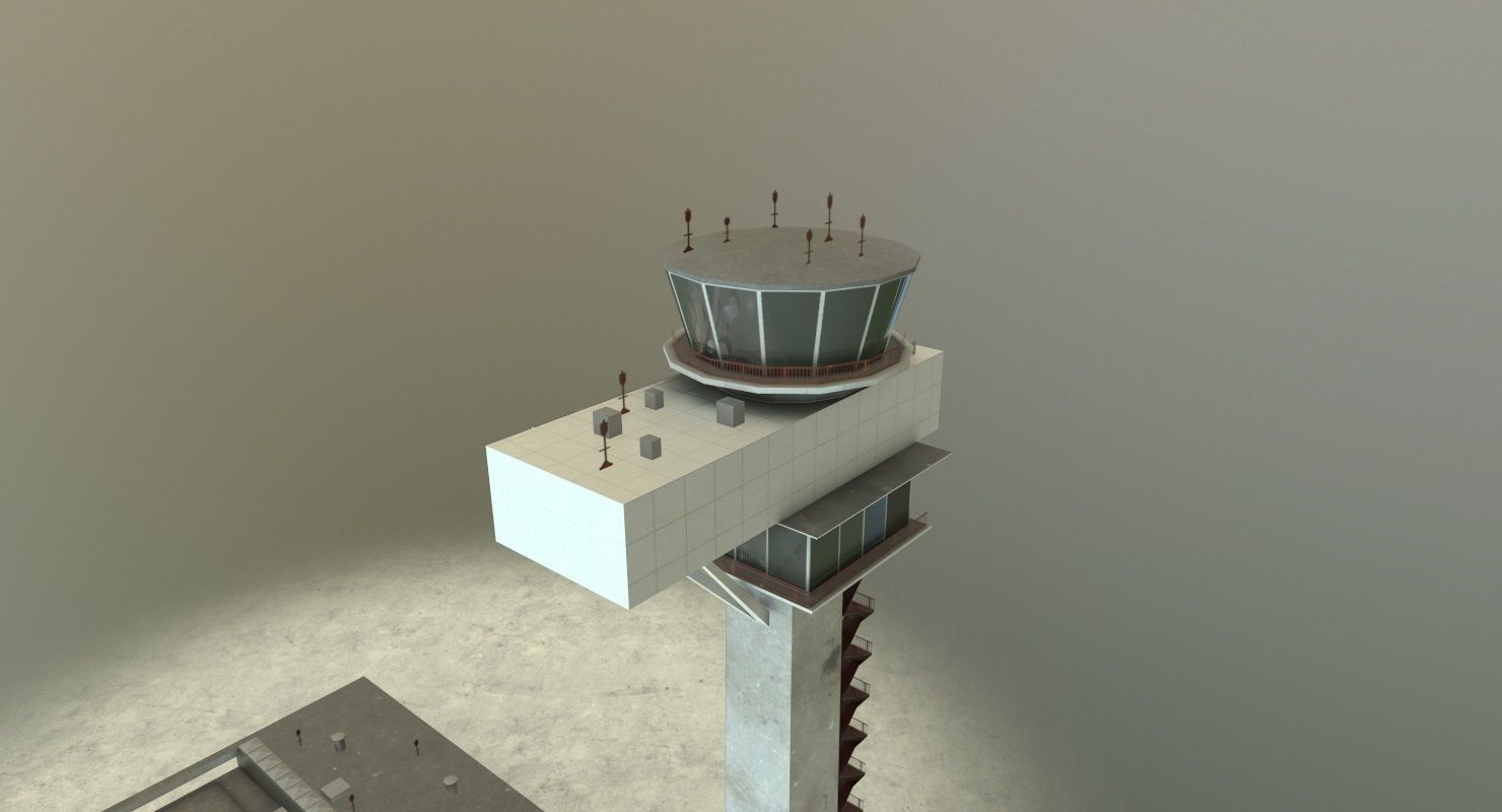 EDDB Control Tower Low-poly 3D model_2