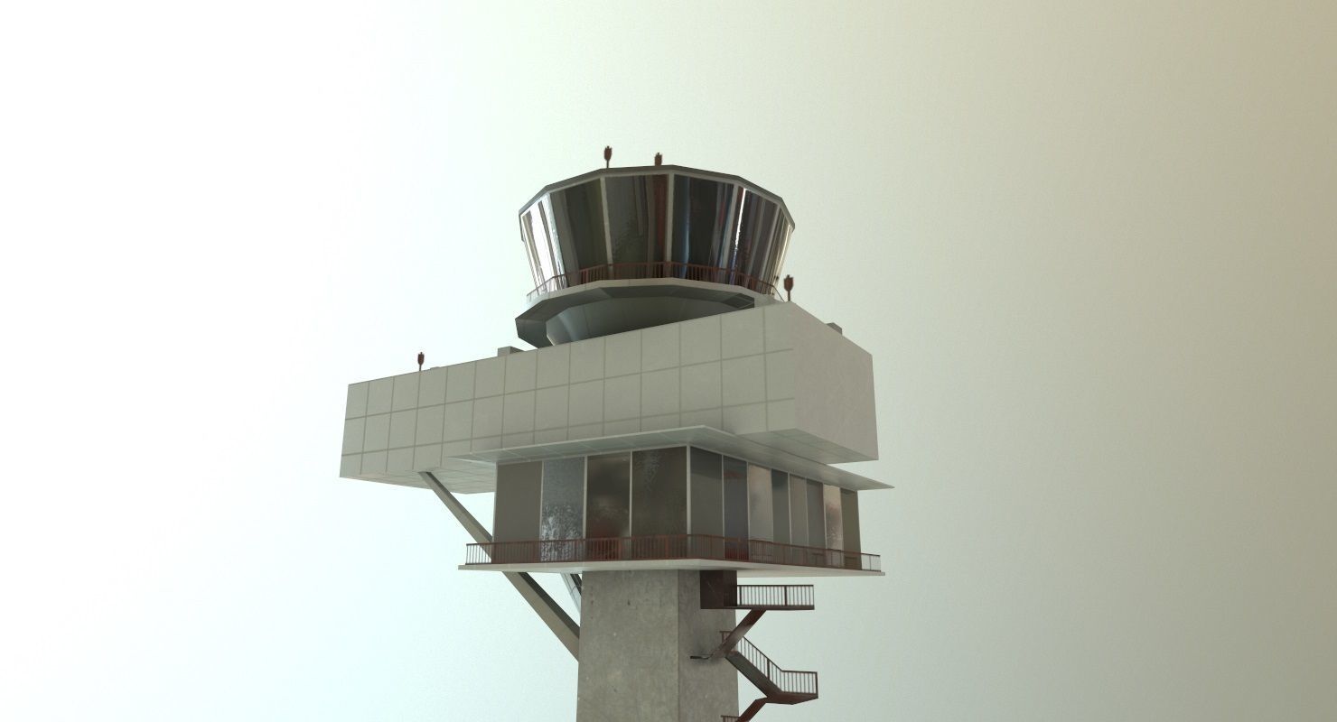 EDDB Control Tower Low-poly 3D model_1
