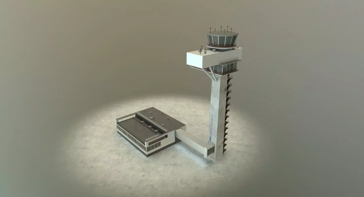 EDDB Control Tower Low-poly 3D model_0