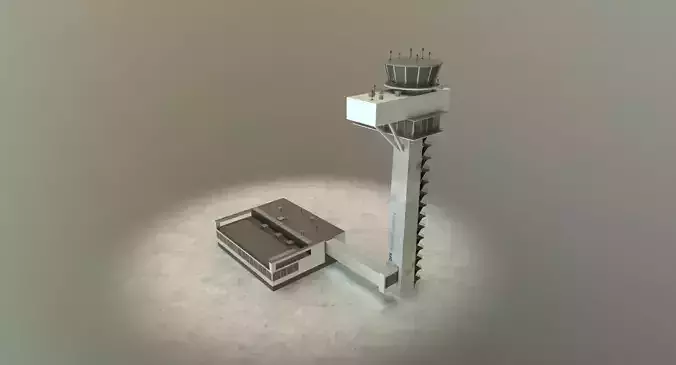 EDDB Control Tower Low-poly 3D model