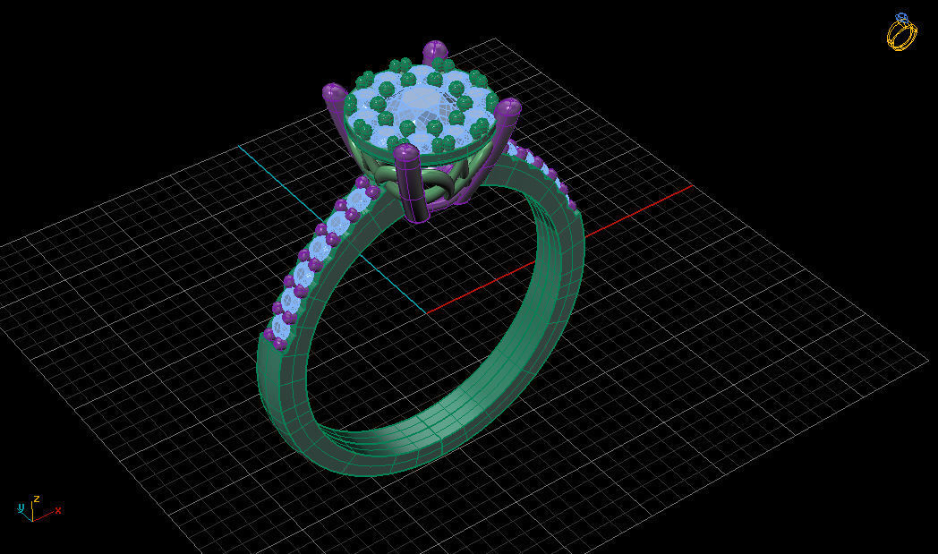 Ring Oval Rosette 3D print model_3
