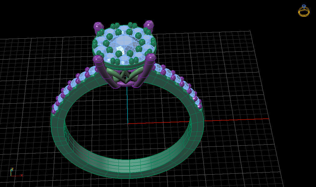 Ring Oval Rosette 3D print model_2