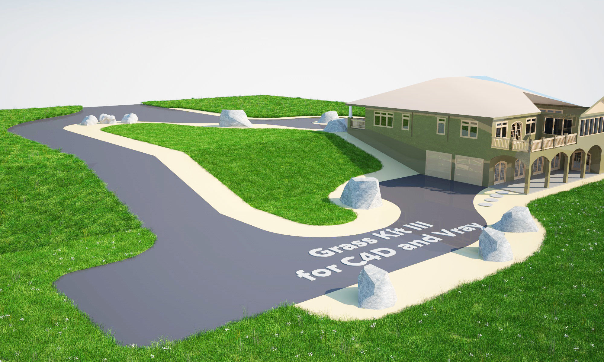 Grass Kit III for C4D and Vray 3 3D model_8