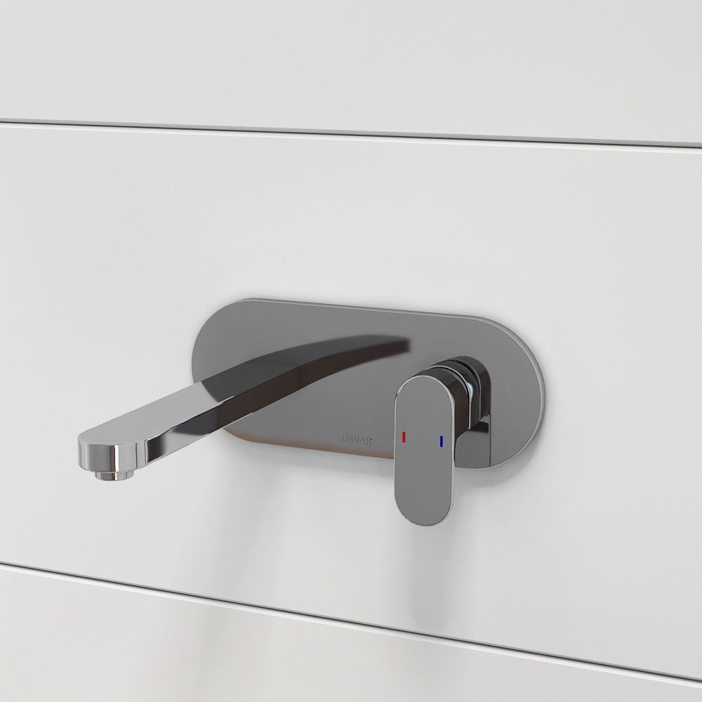 A set of mixers and shower systems Ravak Chrome set 09 3D model_2