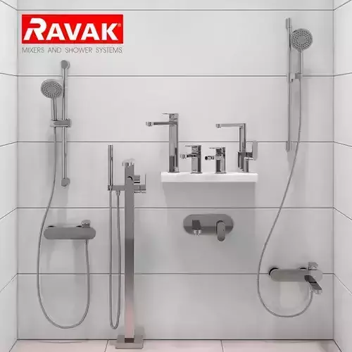 A set of mixers and shower systems Ravak Chrome set 09