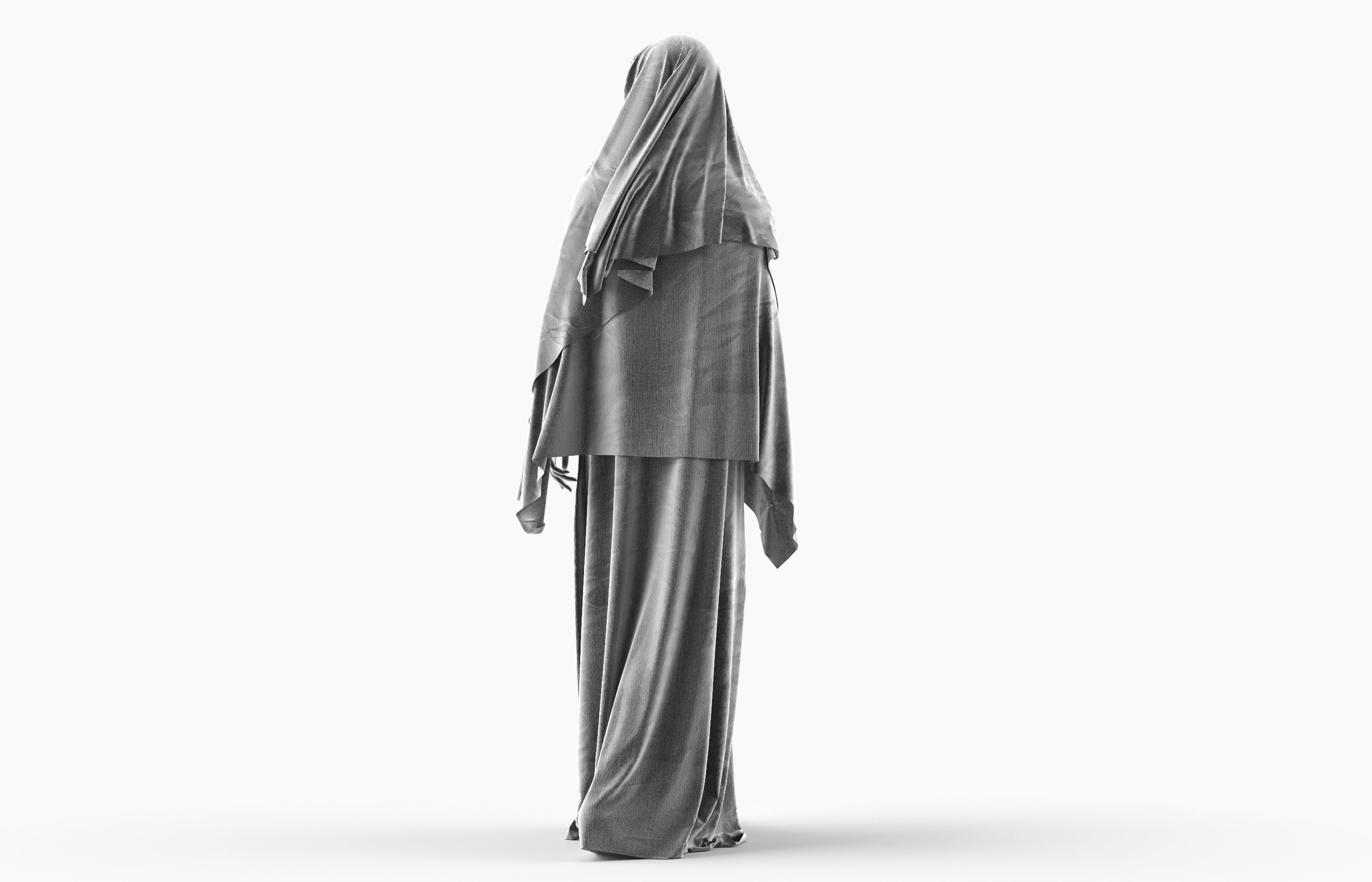 Woman wearing Saudi Arabian hidshab posed walking 3D model_10