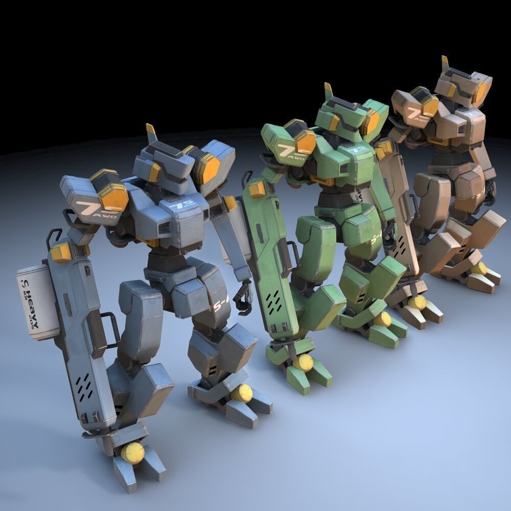 Sentinel Robot Mech fbx format Low-poly 3D model_5