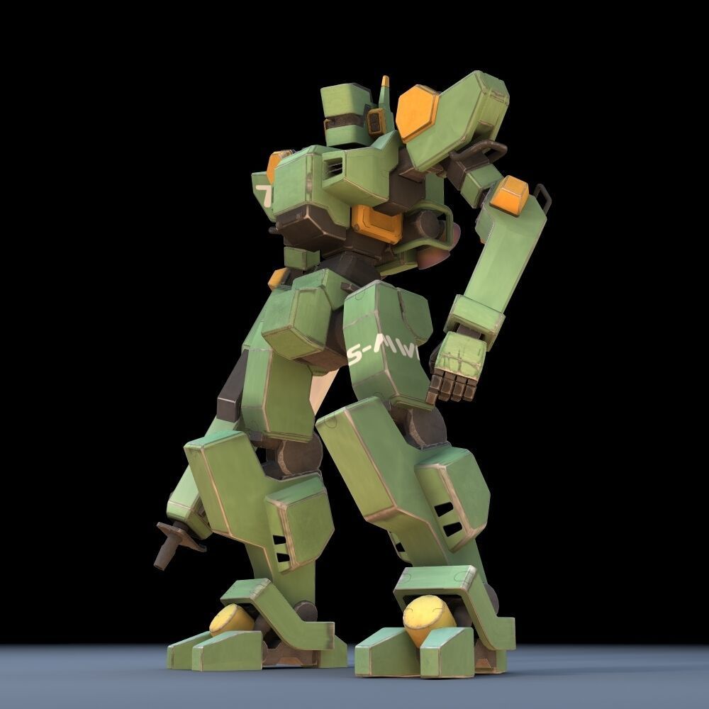 Sentinel Robot Mech fbx format Low-poly 3D model_6