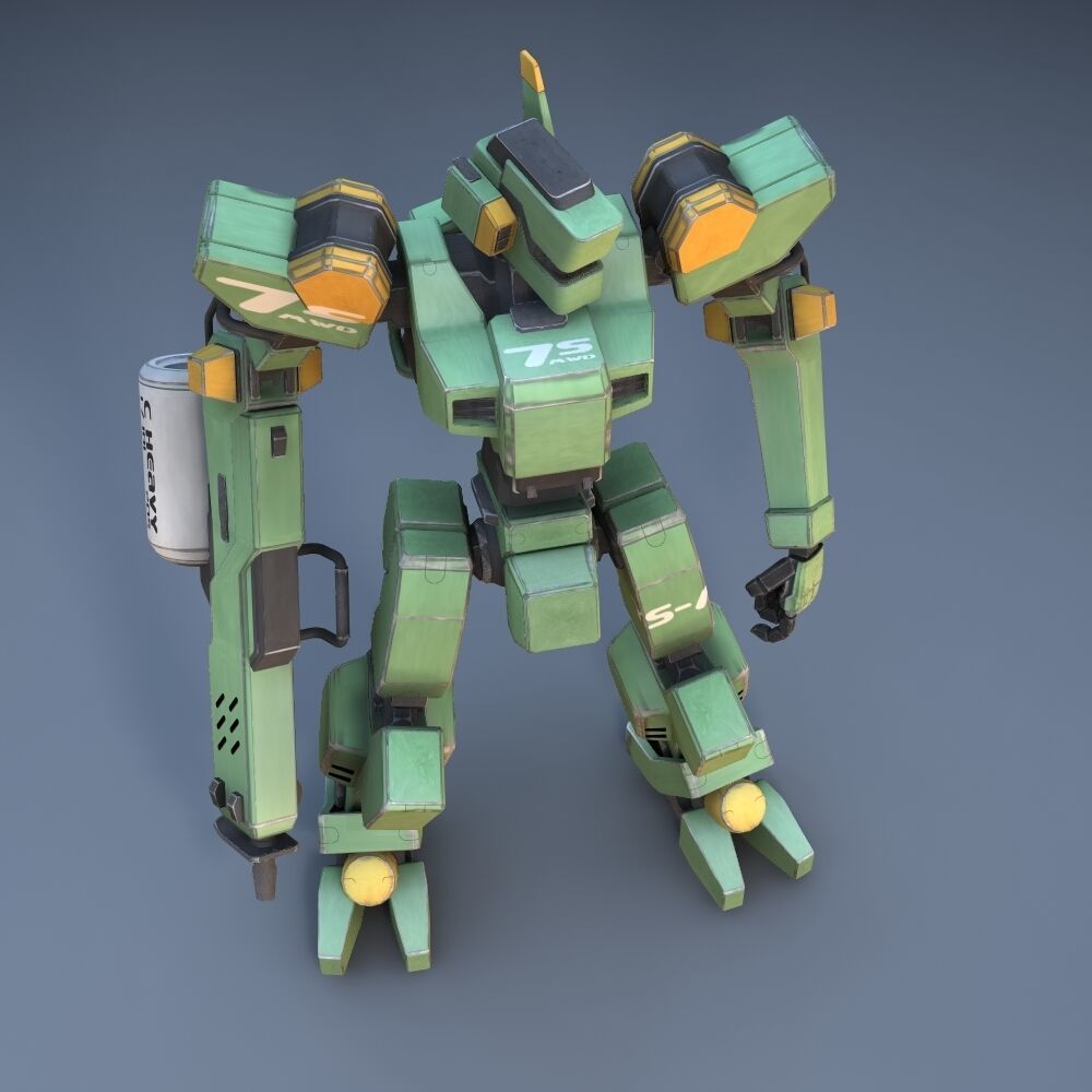 Sentinel Robot Mech fbx format Low-poly 3D model_3